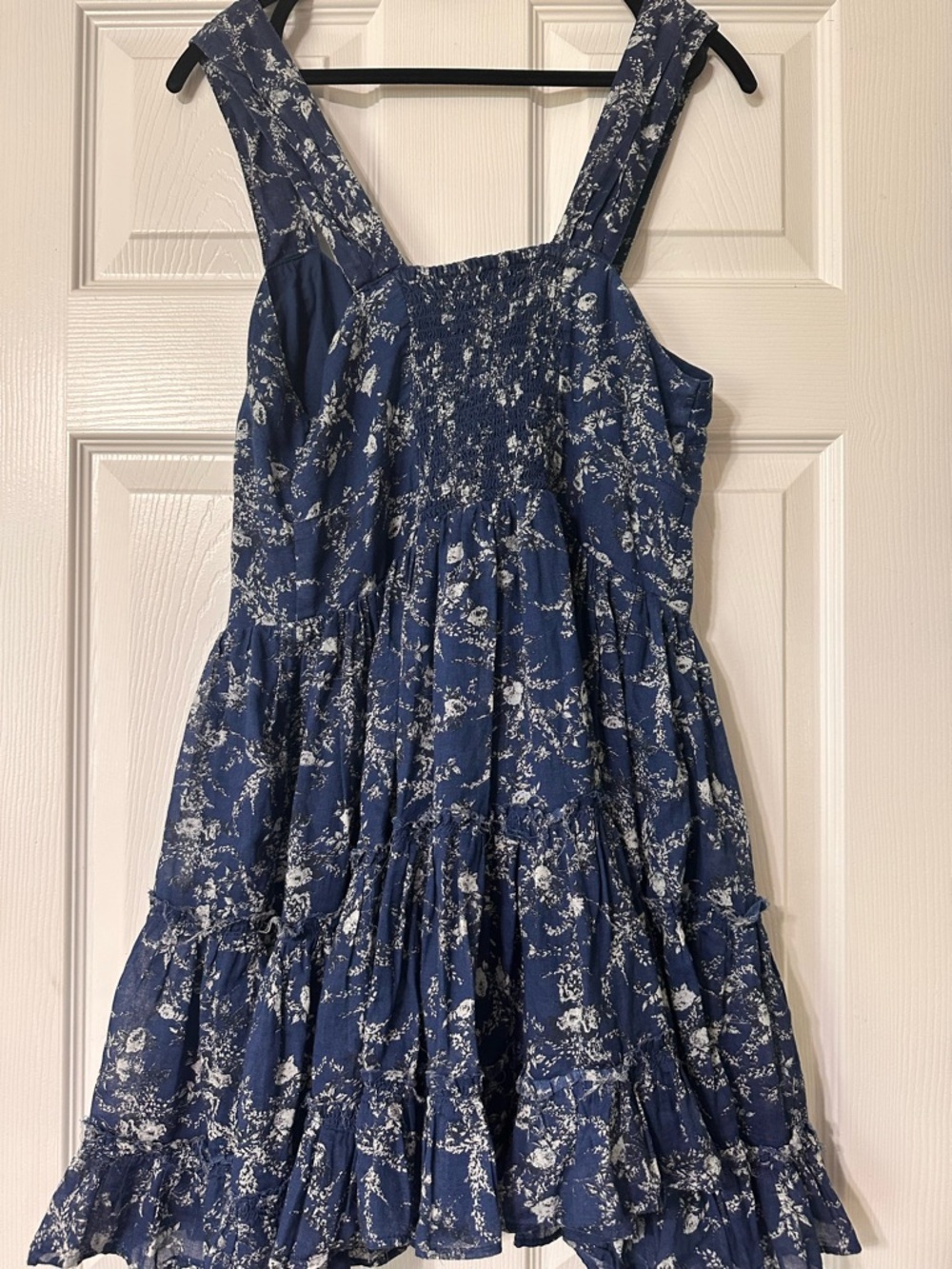 Free People Navy Blue Floral Button-Front Mini Dress - Picture 7 of 8